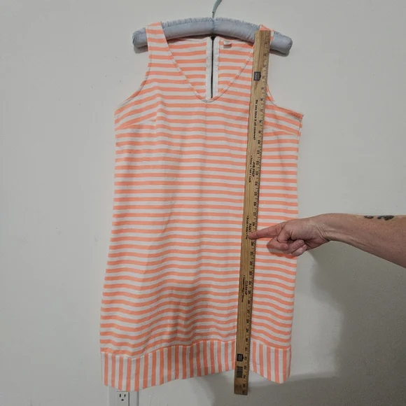 Old Navy Size M Cotton Polyester Orange White Striped Womens Tank Dress with - Picture 14 of 16